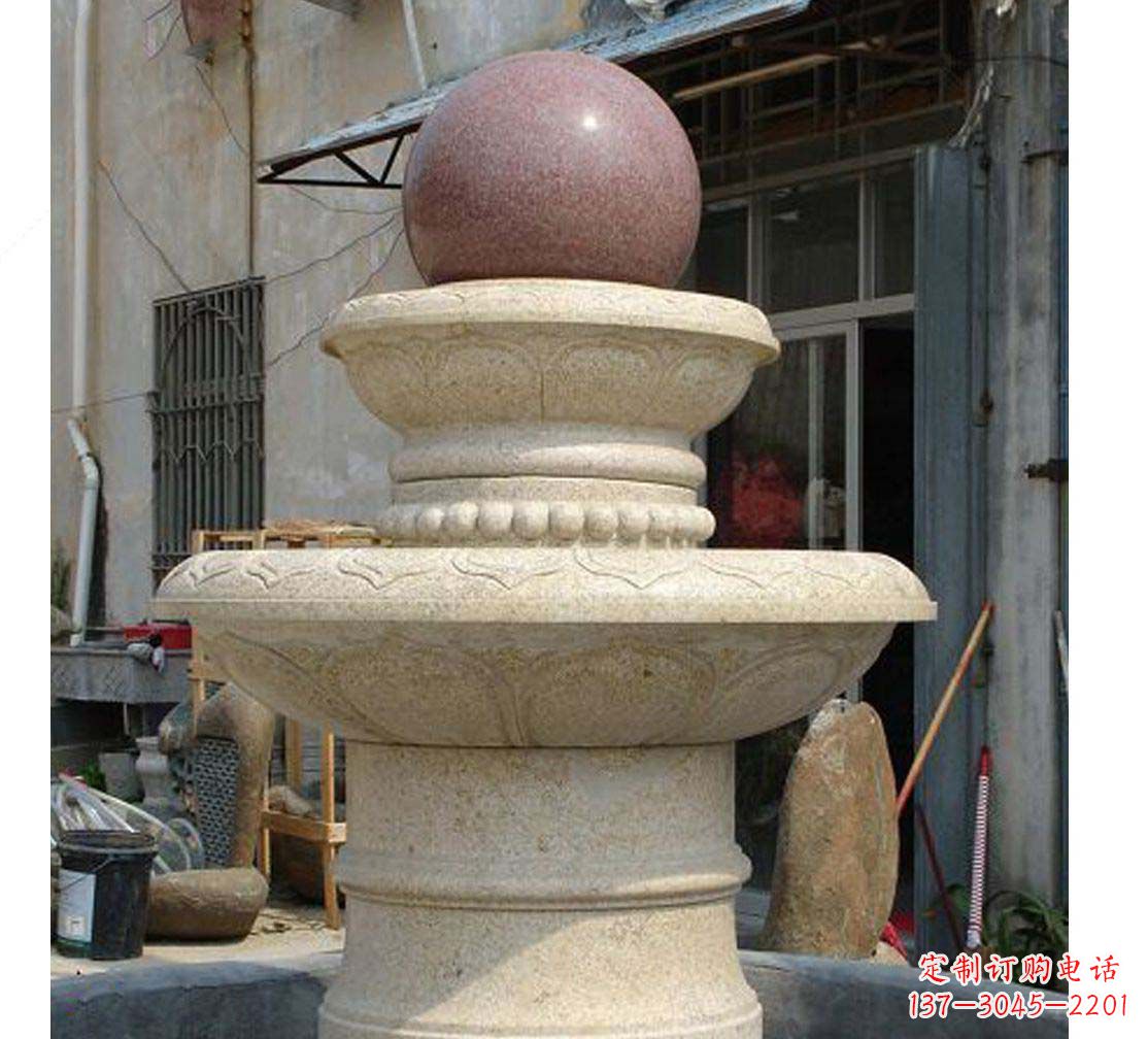 昆明别墅景观大理石风水球喷泉雕塑