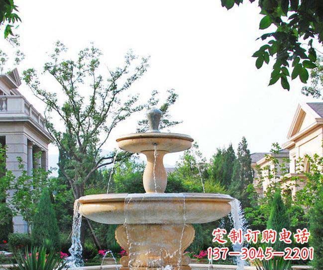 昆明别墅景观晚霞红喷泉石雕