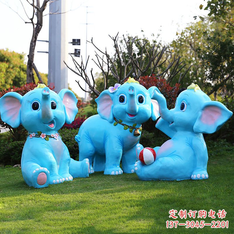昆明玻璃钢大象雕塑精美的艺术品