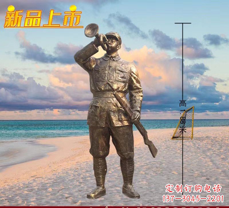 昆明玻璃钢仿铜红军人物雕塑222