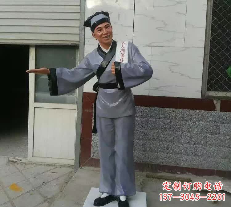 昆明精致玻璃钢店小二雕塑