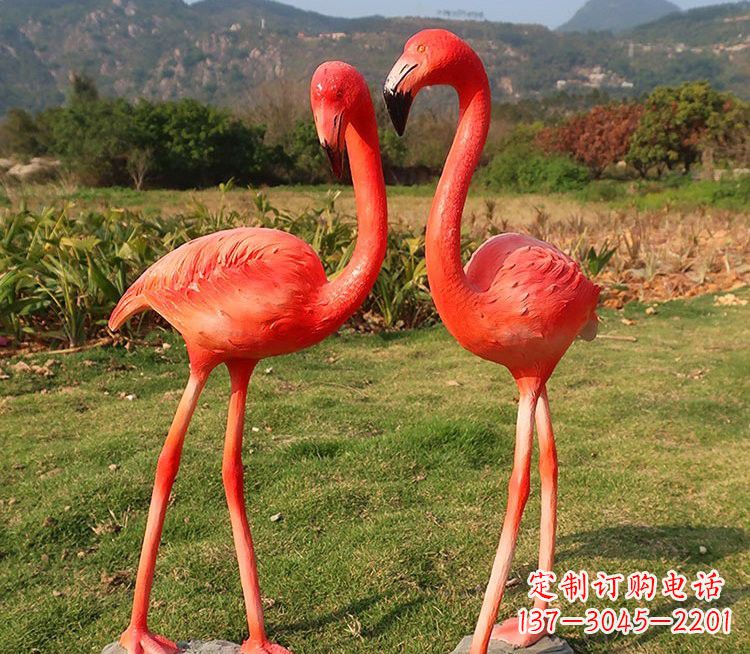 昆明玻璃钢仿真火烈鸟雕塑极致精细的艺术品