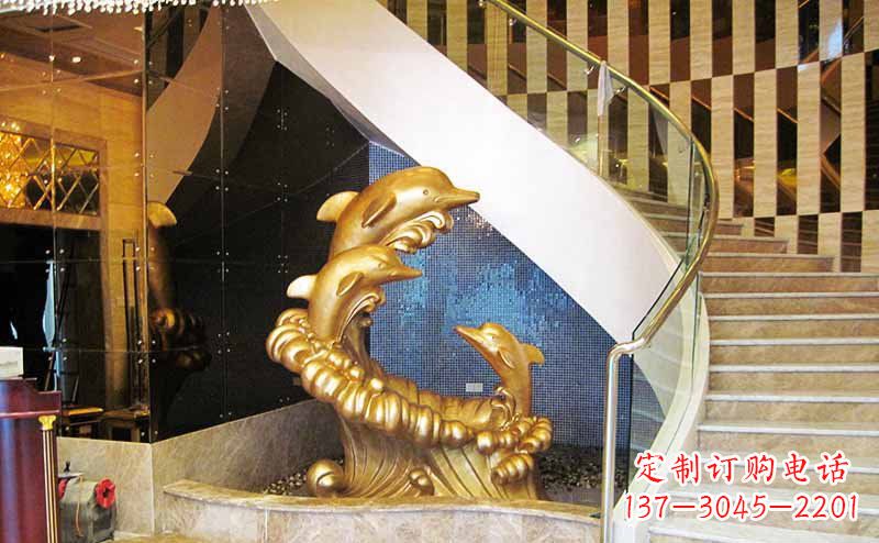 昆明玻璃钢海豚雕塑精美的艺术精品