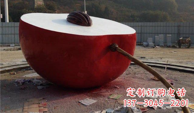 昆明精美不锈钢苹果雕塑