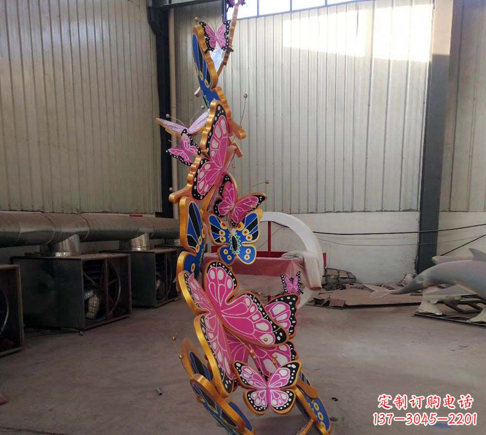 昆明精致绚丽的不锈钢蝴蝶雕塑