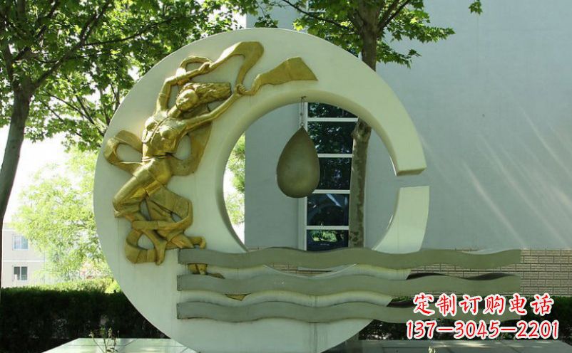 昆明不锈钢嫦娥奔月景观雕塑