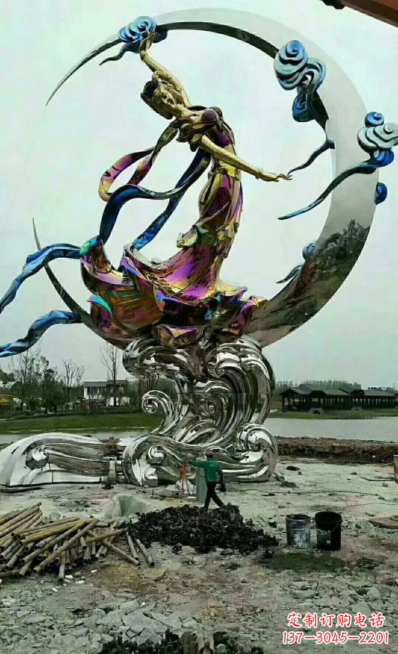 昆明不锈钢嫦娥奔月雕塑
