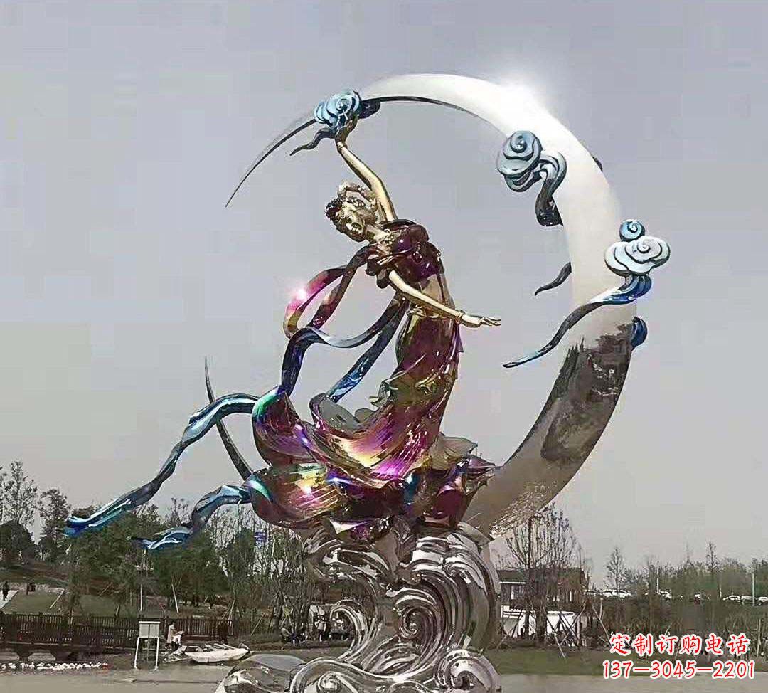 昆明不锈钢嫦娥奔月雕塑