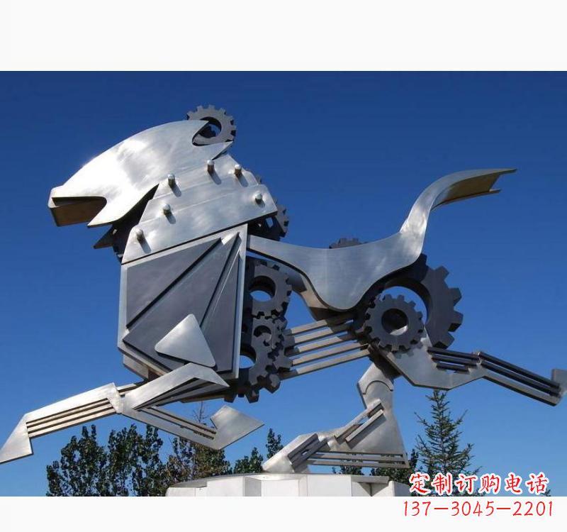 昆明不锈钢齿轮飞马雕塑精致细腻的艺术品