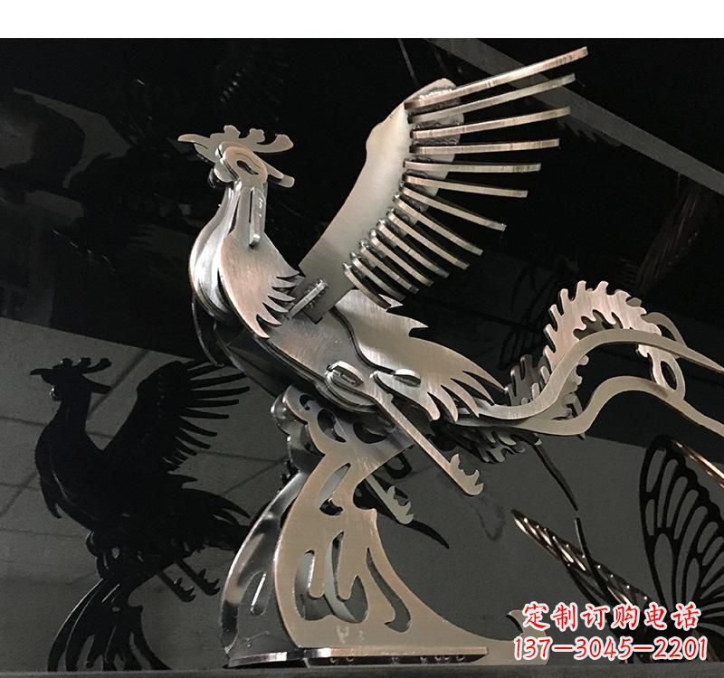 昆明不锈钢齿轮凤凰雕塑