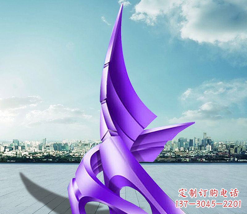 昆明不锈钢抽象船帆雕塑 (2)