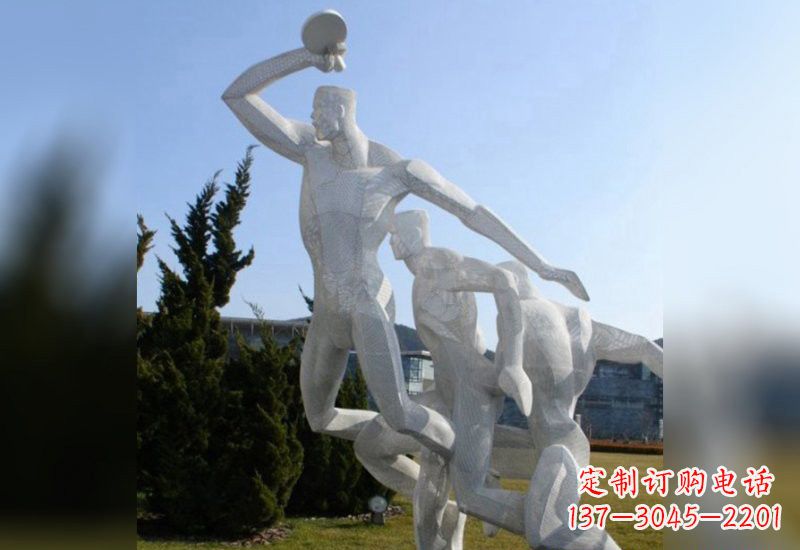 昆明不锈钢抽象打乒乓球人物雕塑