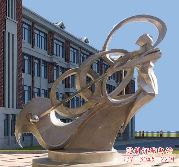 昆明不锈钢抽象打高尔夫球人物雕塑