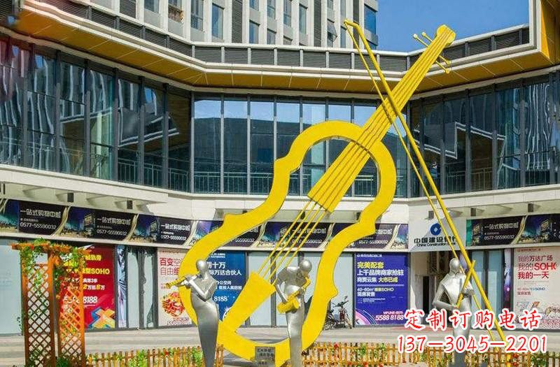 昆明不锈钢抽象大提琴雕塑