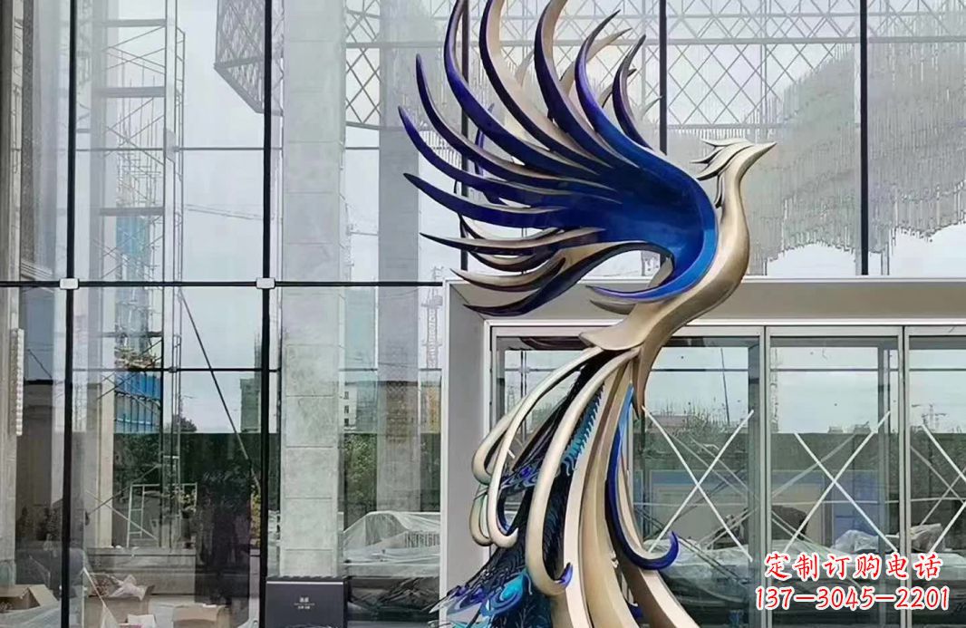 昆明不锈钢抽象飞翔凤凰雕塑
