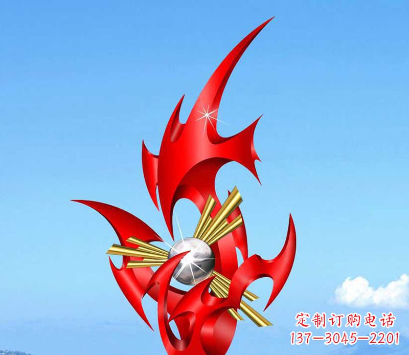 昆明不锈钢火苗雕塑