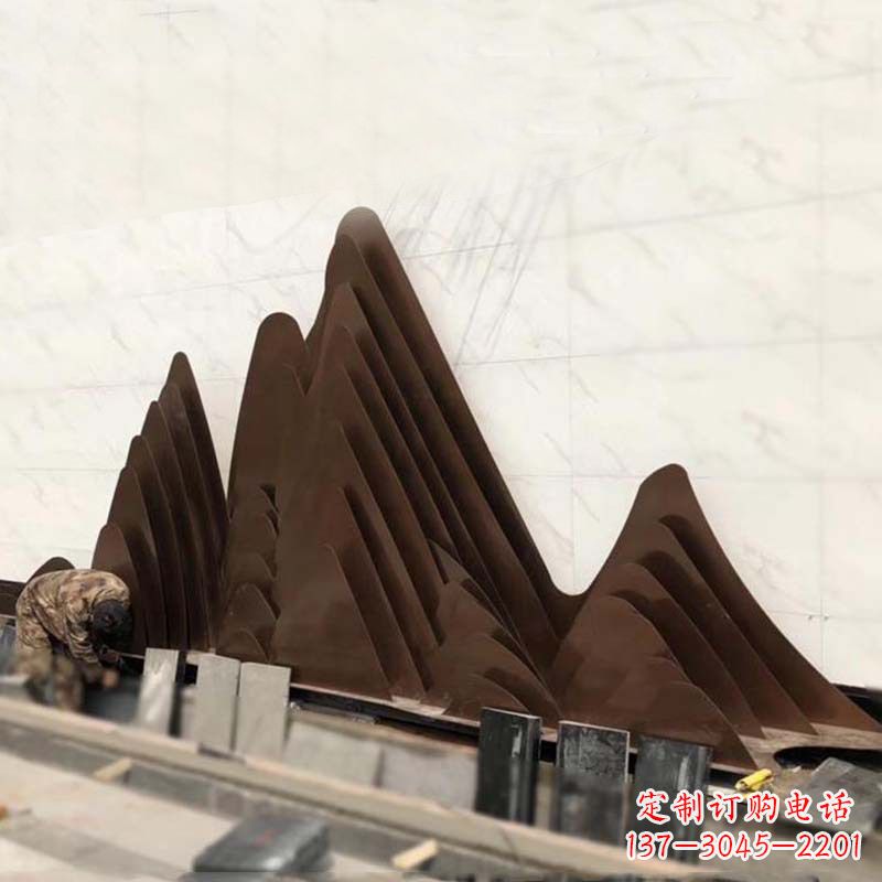 昆明精美不锈钢假山雕塑
