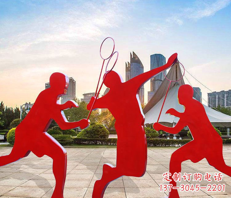 昆明羽毛球雕塑以不锈钢为原料的精美艺术品