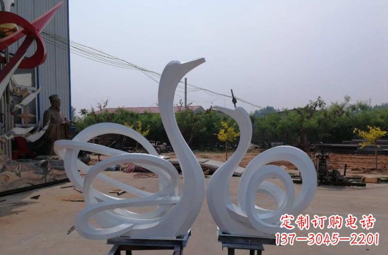 昆明精美不锈钢天鹅雕塑