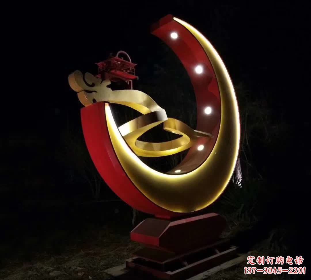 昆明不锈钢月亮雕塑静谧中的经典之美