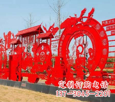 昆明不锈钢党旗党建雕塑