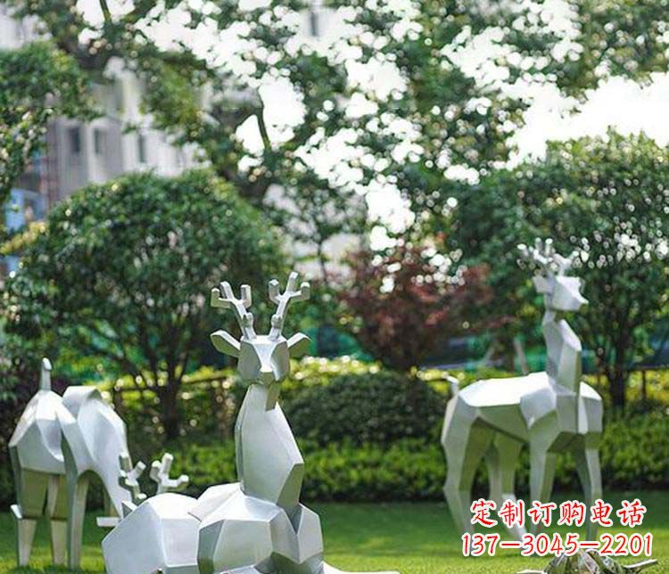 昆明不锈钢动物鹿雕塑