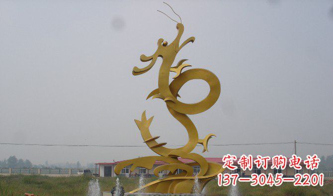 昆明不锈钢飞龙雕塑精美传承中华文化
