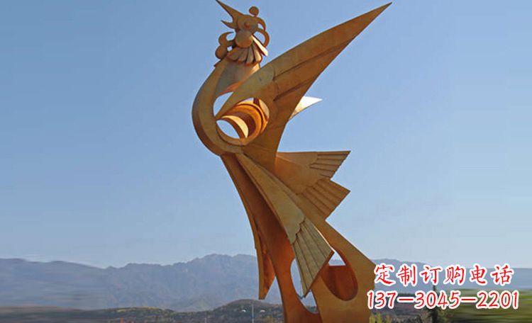 昆明不锈钢凤凰雕塑,给环境增添灵动之美