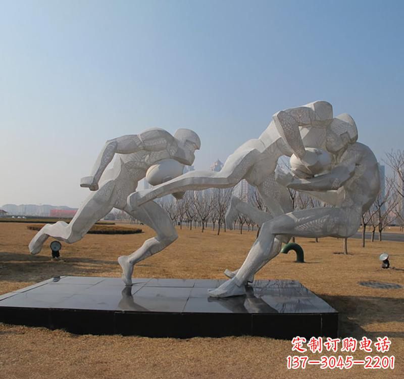 昆明不锈钢橄榄球雕塑