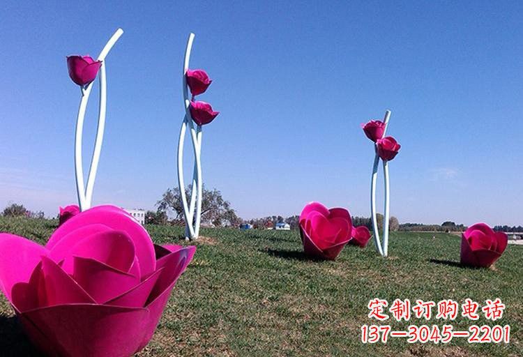 昆明不锈钢玫瑰雕塑美丽的艺术之作
