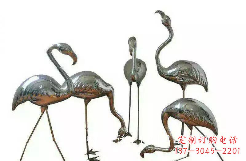 昆明不锈钢火烈鸟雕塑——美丽的自然之美