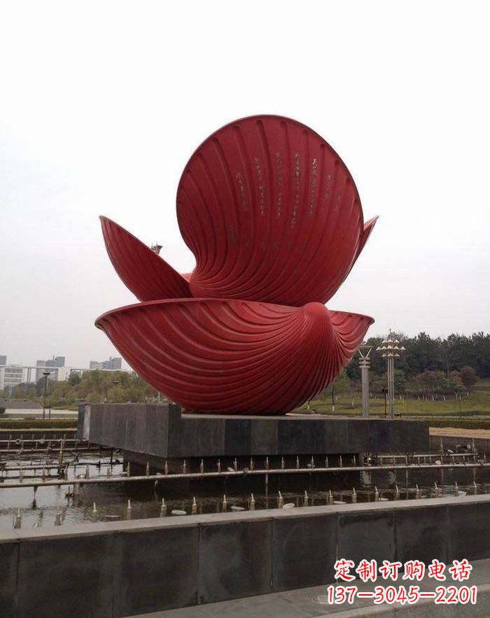 昆明不锈钢广场贝壳喷泉雕塑