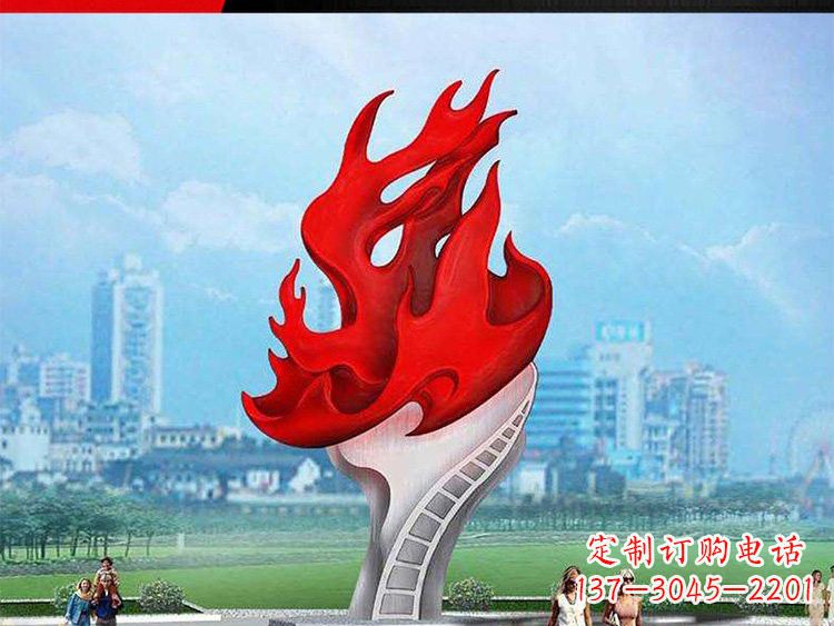 昆明不锈钢火炬雕塑——激发民族自信的象征