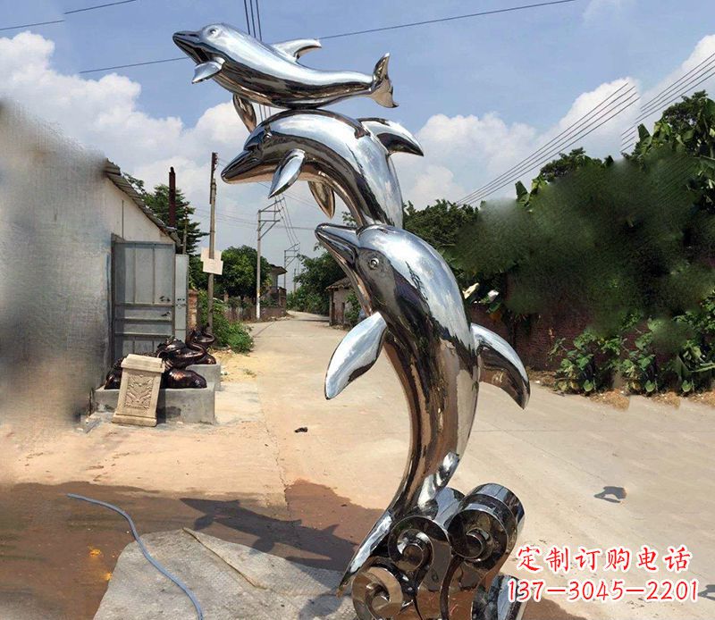 昆明不锈钢海豚雕塑艺术的浪漫