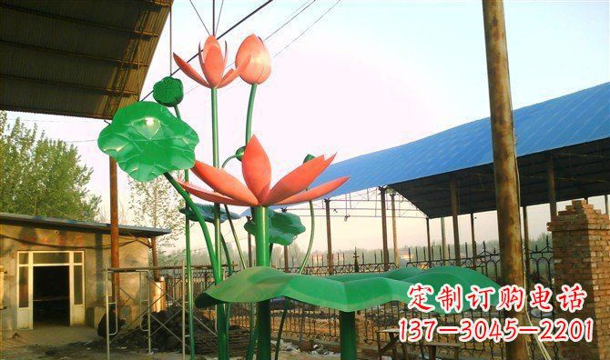 昆明不锈钢荷叶雕塑精美而优雅
