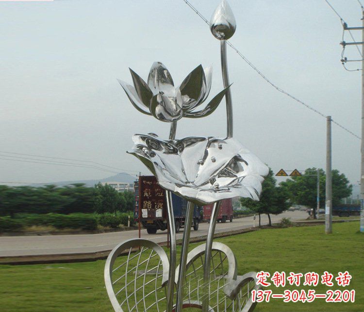 昆明精美不锈钢荷叶雕塑