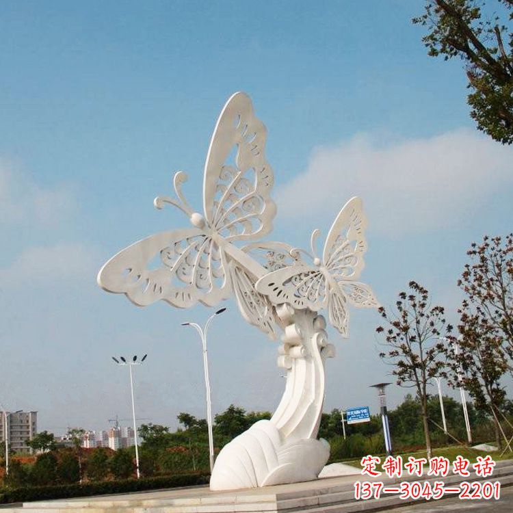 昆明不锈钢蝴蝶景观雕塑,公园园林广场动物景观标识