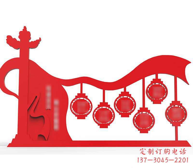 昆明灯笼雕塑传承社会主义核心价值观