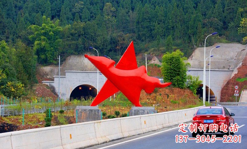 昆明不锈钢五角星雕塑标志着和平与希望