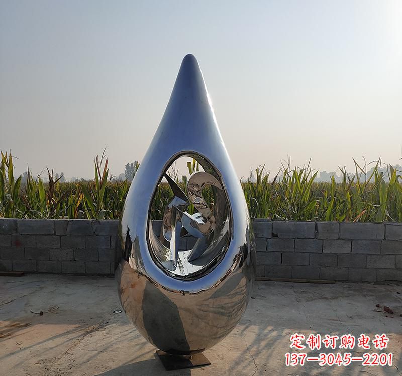 昆明不锈钢水滴雕塑展现自然之美