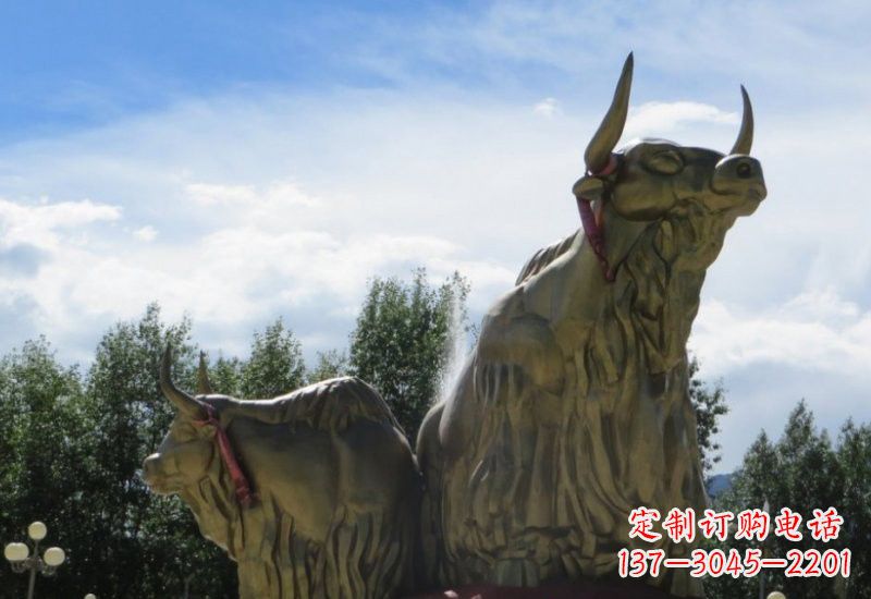 昆明不锈钢牦牛雕塑一种传统文化的精美传承