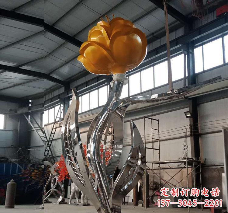 昆明不锈钢玫瑰花雕塑一款非凡的艺术品