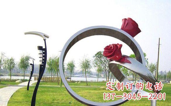昆明不锈钢玫瑰花戒指精致雕塑之美