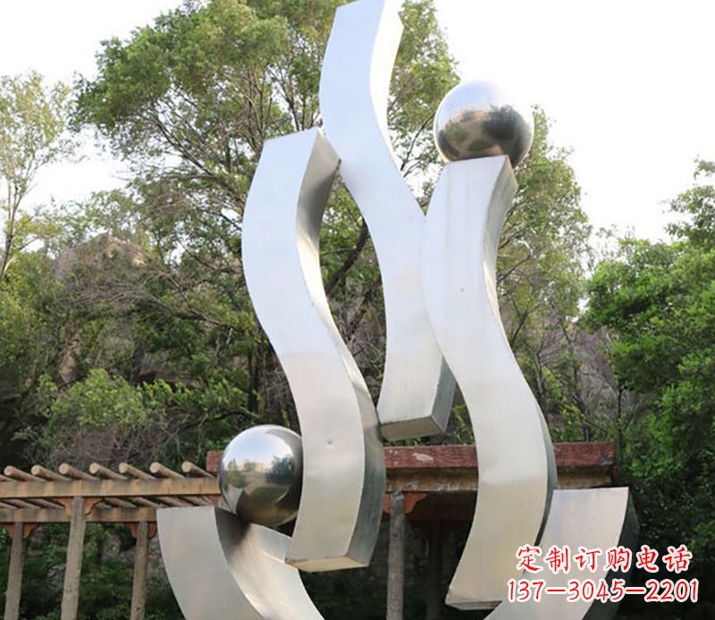 昆明景观雕塑现代不锈钢飘带