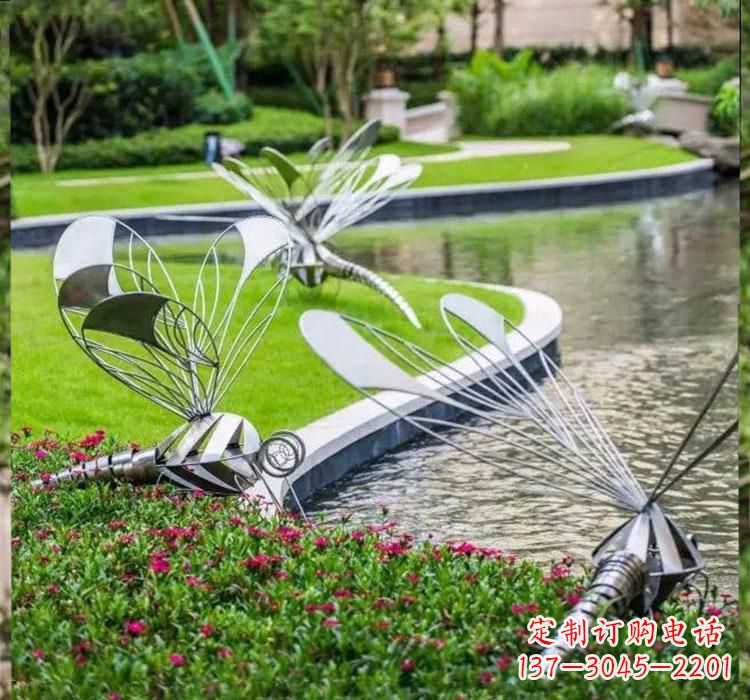 昆明不锈钢蜻蜓一件完美的动物雕塑