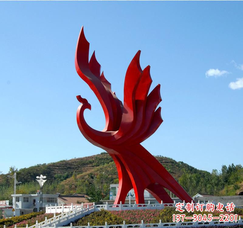 昆明不锈钢现代凤凰雕塑——给都市带来灵动之美