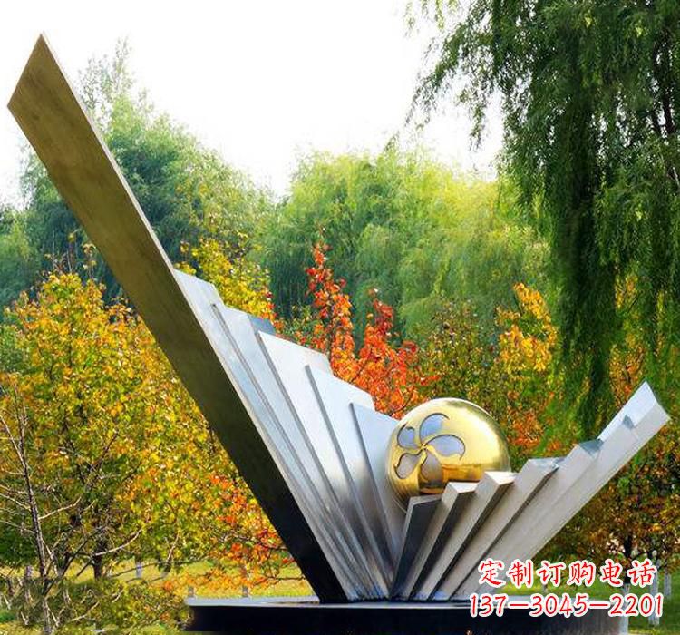 昆明不锈钢扇贝雕塑美丽的自然景观