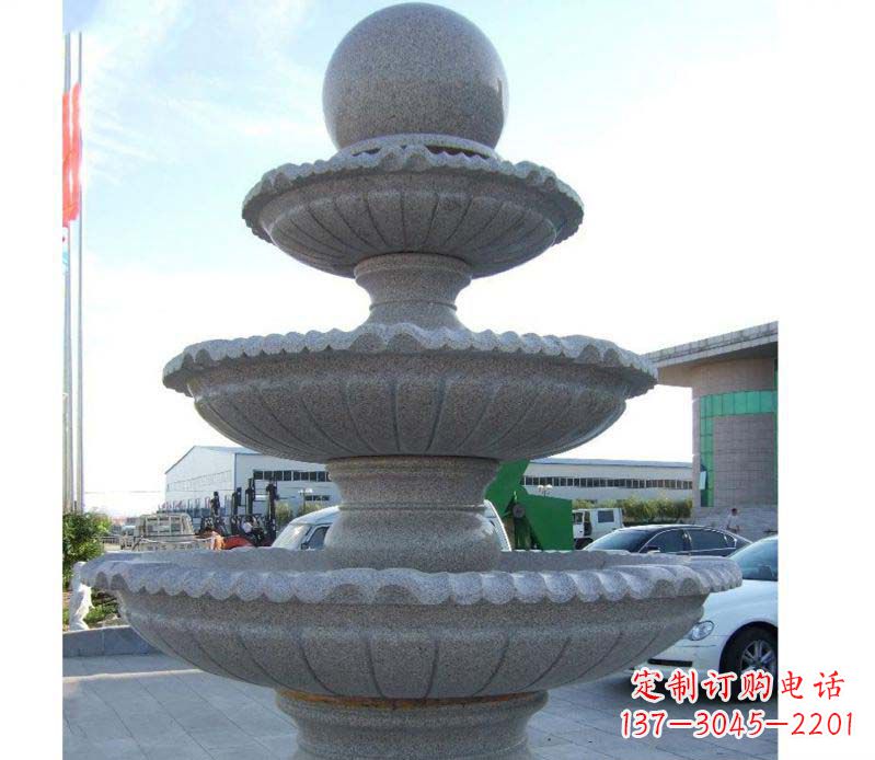 昆明财源滚滚石雕风水球喷泉雕塑 (2)