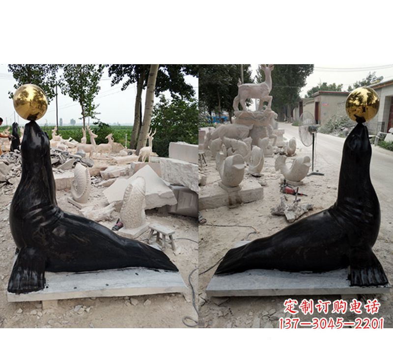 昆明大理石海豹雕塑