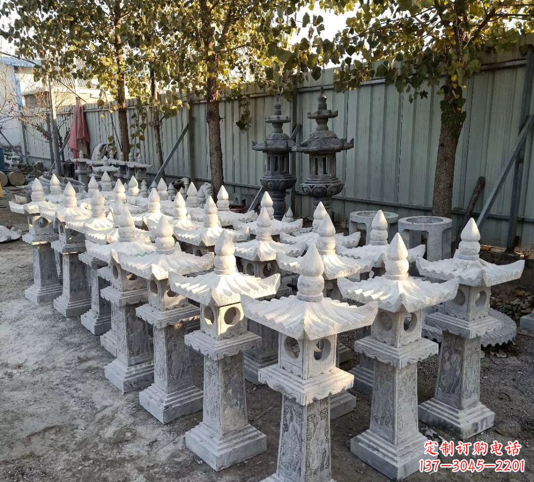 昆明优雅摩登,大理石公园石灯雕塑